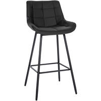 BARHOCKER Lederlook schwarz - Schwarz, Textil/Metall (49/104/56cm) - CLP