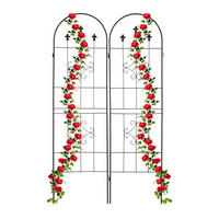 2XRANKGITTER - Schwarz, Metall (50/180/1cm) - Relaxdays