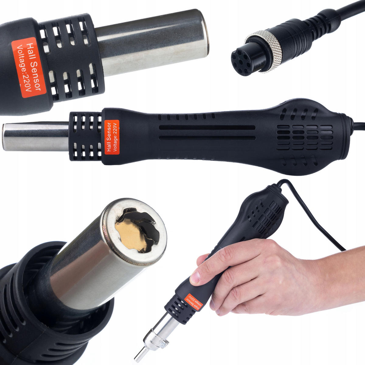 LÖTKOLBEN 858D Ultra Set - 700 W, 100-500 °C, 120 l/min, 50x Lötzinn 200 mm, 3 Düsen, 230 V - Multicolor, Kunststoff/Metall (10/10/10cm)