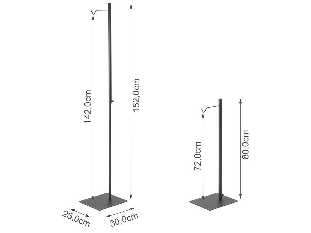 LATERNEN-STÄNDER Tower schwarz 80-152 cm auch für Lautspecher und Blumen - Schwarz, Metall (30/152/26cm) - Yamazaki
