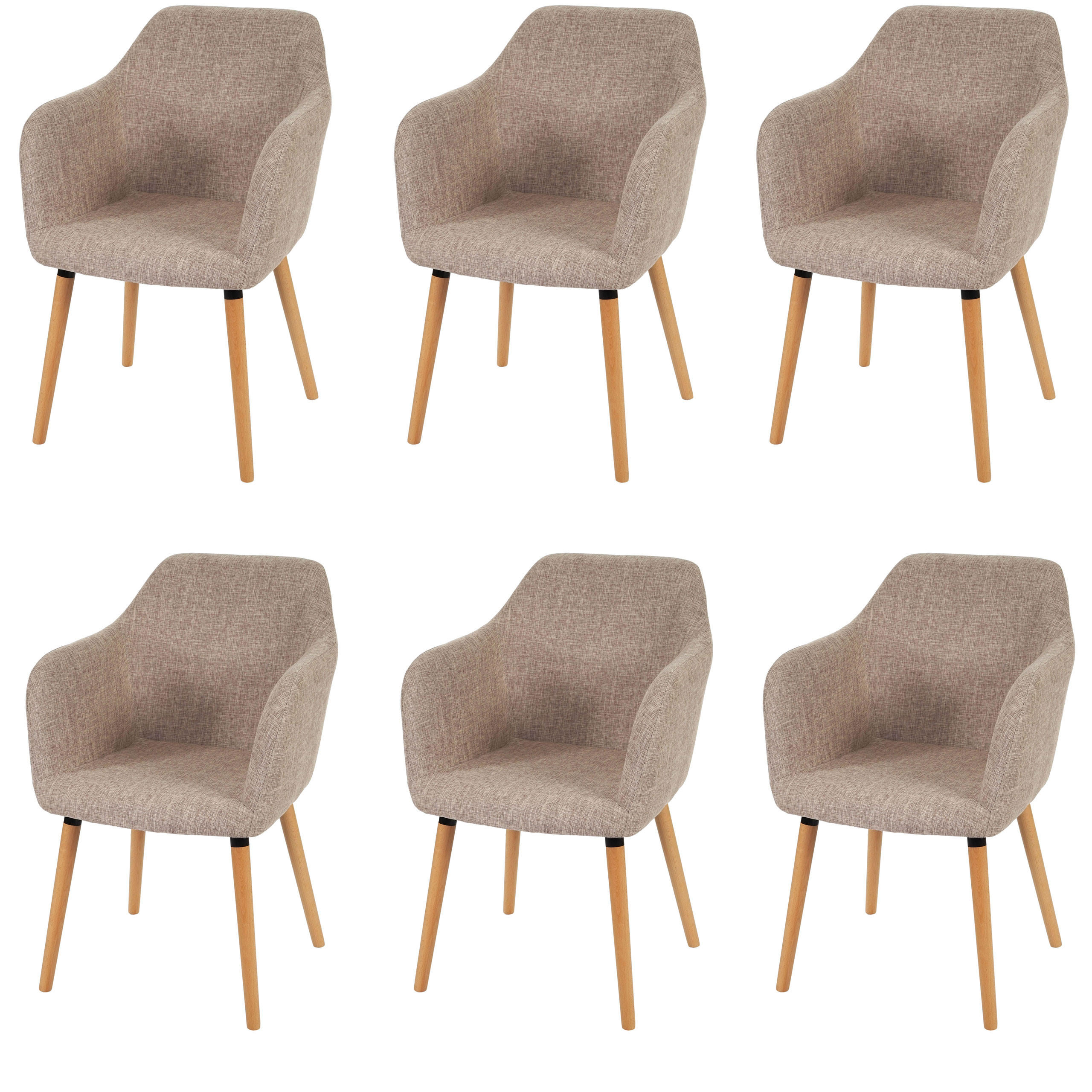 ESSZIMMERSTUHL Beige, Grau 6er-Set - Beige/Grau, Textil (58/88/64cm) - MCW