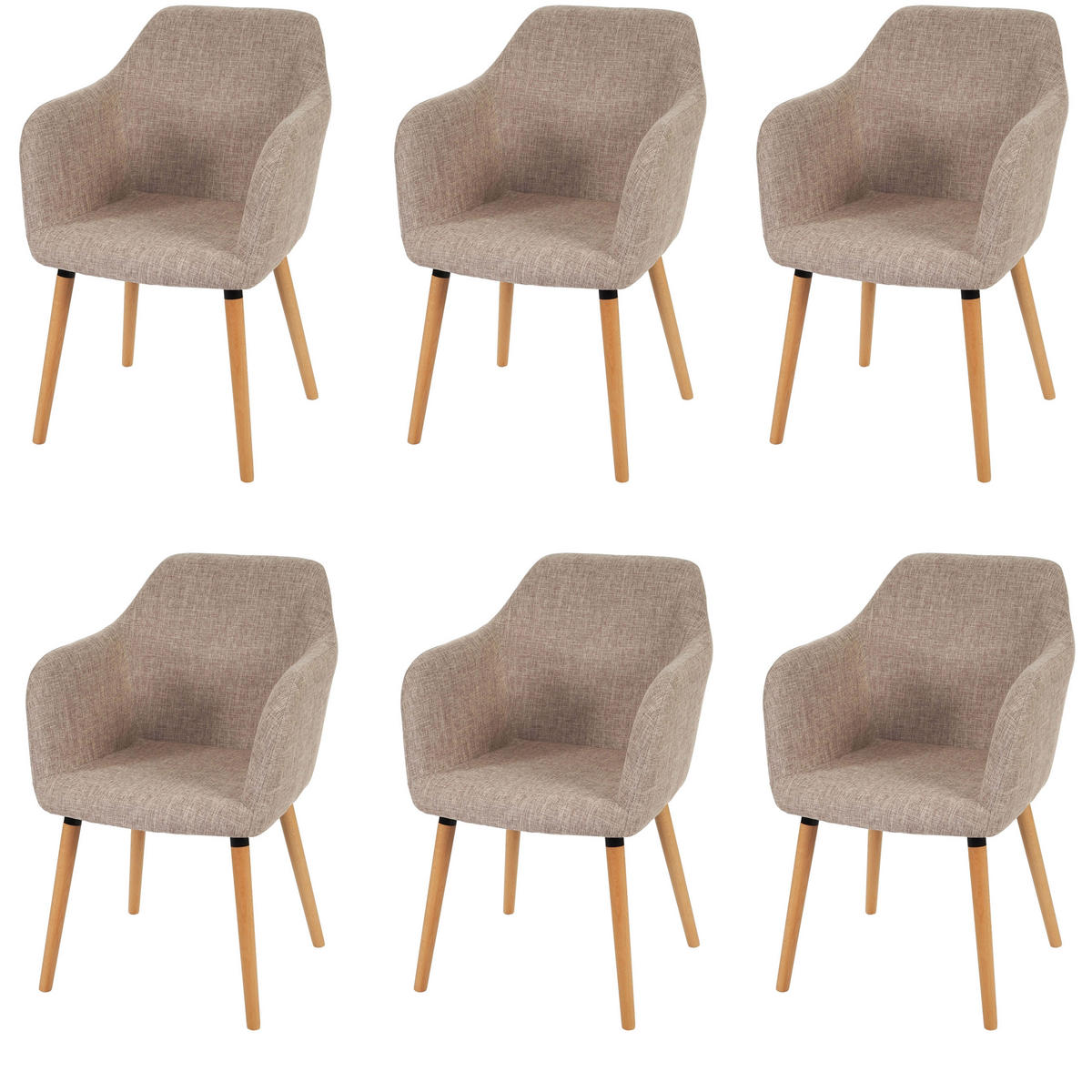 ESSZIMMERSTUHL Beige, Grau 6er-Set - Beige/Grau, Textil (58/88/64cm) - MCW