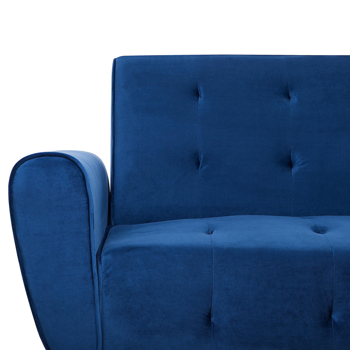 3-SITZER-SCHLAFSOFA Samtstoff Marineblau Selnes - Hellblau, Textil (212/85/84cm) - Beliani