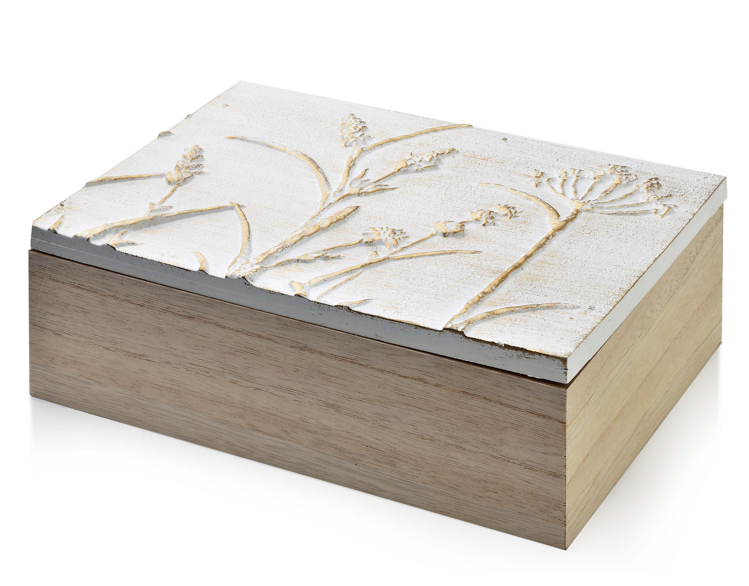 TEEBOX Sadie Beige 25/18.5/9 cm Holz - Beige, Holz (18.5/9/25cm) - Mondex