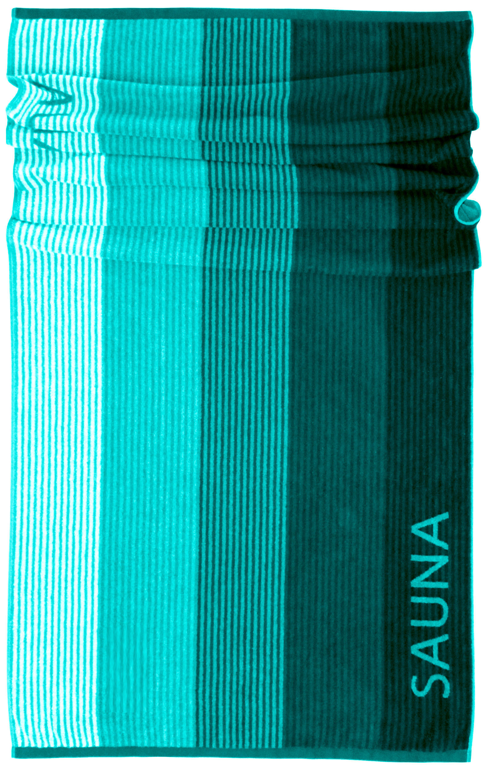 SAUNAHANDTUCH Helsinki Grün – Dunkelgrün 85x200 cm - Dunkelgrün/Grün, Textil (85/200cm) - Lashuma