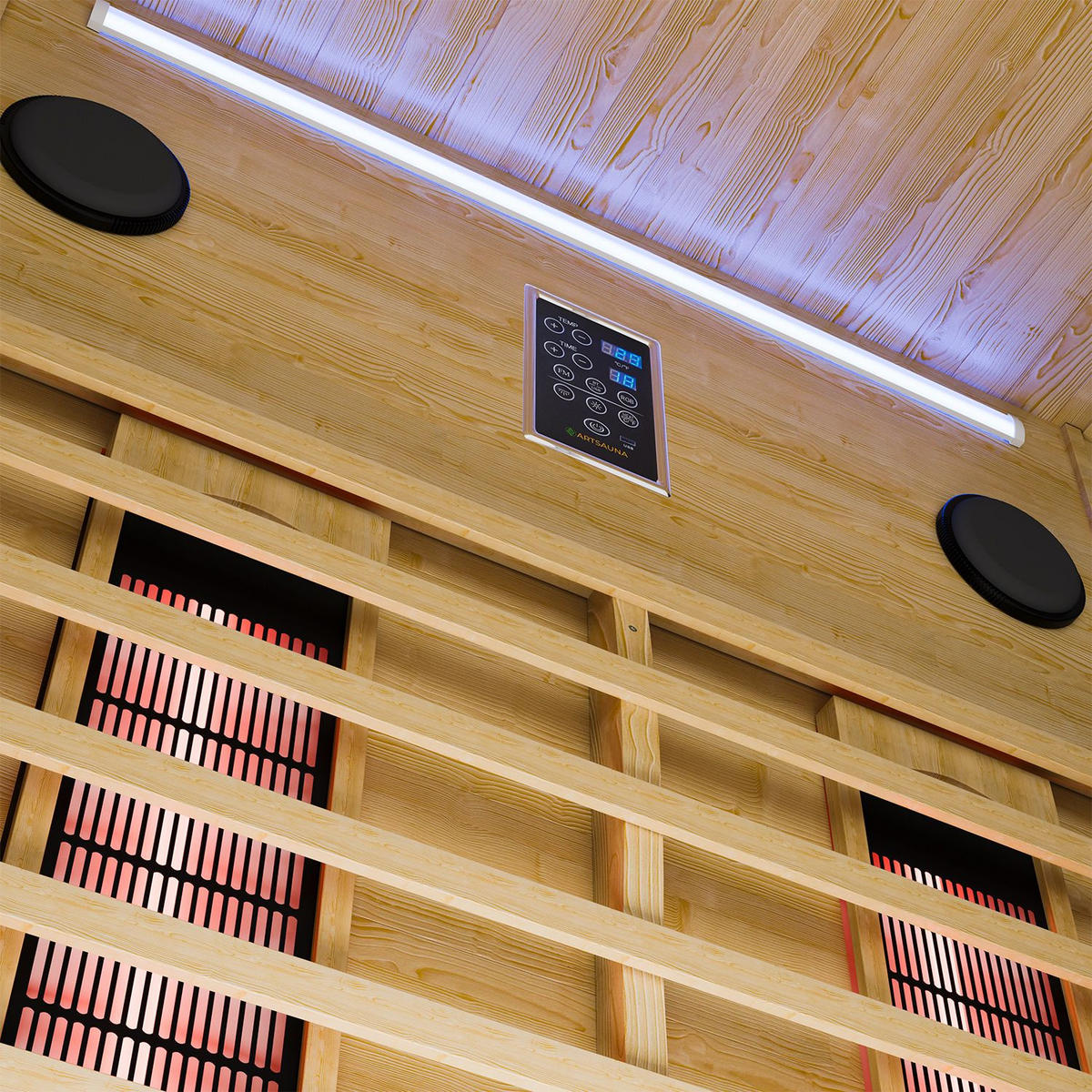 INFRAROTKABINE Göteborg mit Vollspektrumstrahlern - Naturfarben, Holz (120/190/105cm) - Artsauna