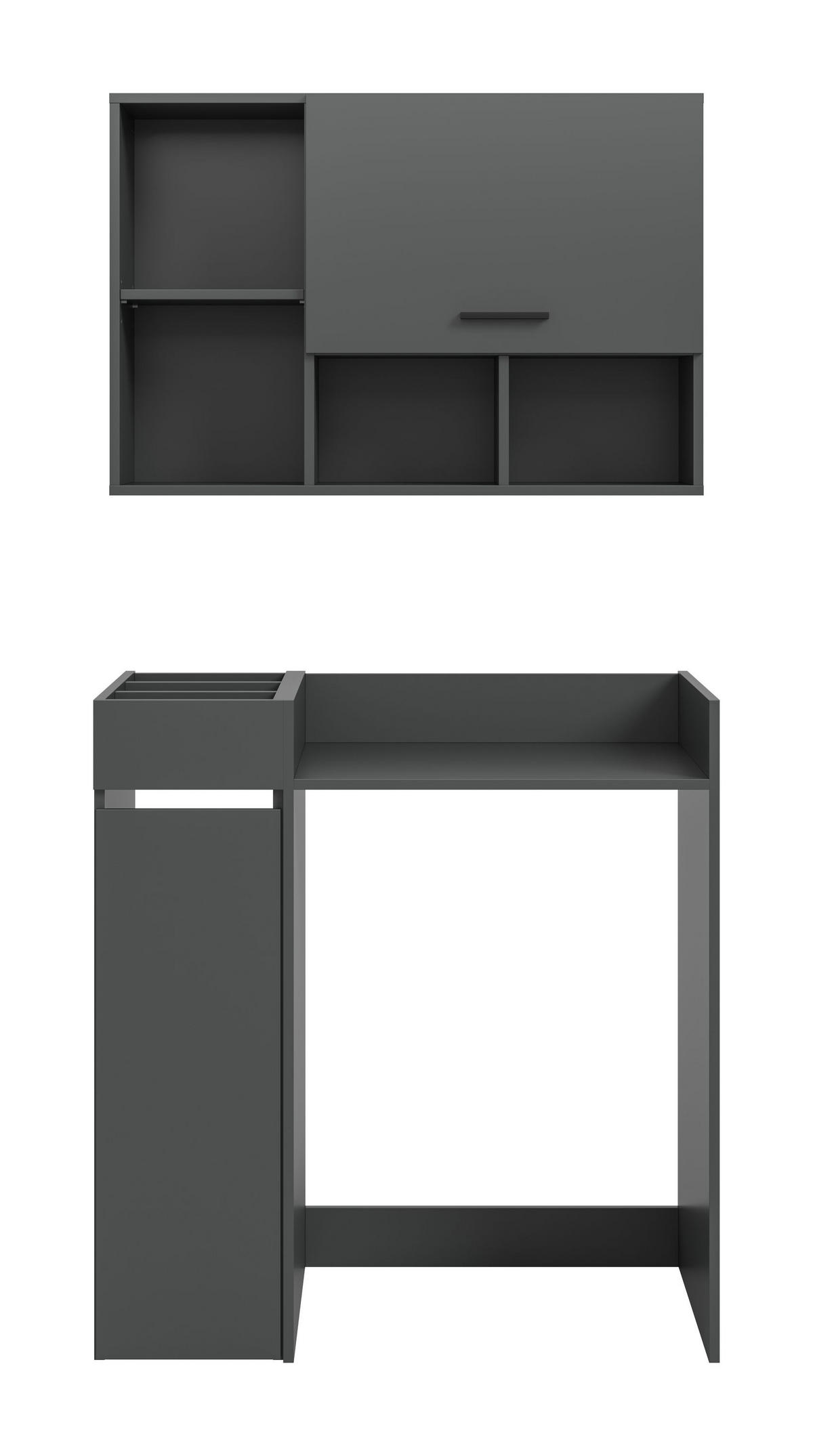 WASCHMASCHIENENUMBAU Set Mixx (B/H/T: ca. 95/195/60 cm) in anthrazit/anthrazit - Anthrazit, Holzwerkstoff (95/195/60cm)