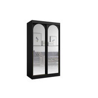 SCHIEBETÜRENSCHRANK MOSSA 120 / 215 / 65 cm in Schwarz / Gold - Goldfarben/Schwarz, Holzwerkstoff (120/215/65cm) - Deine Möbel 24