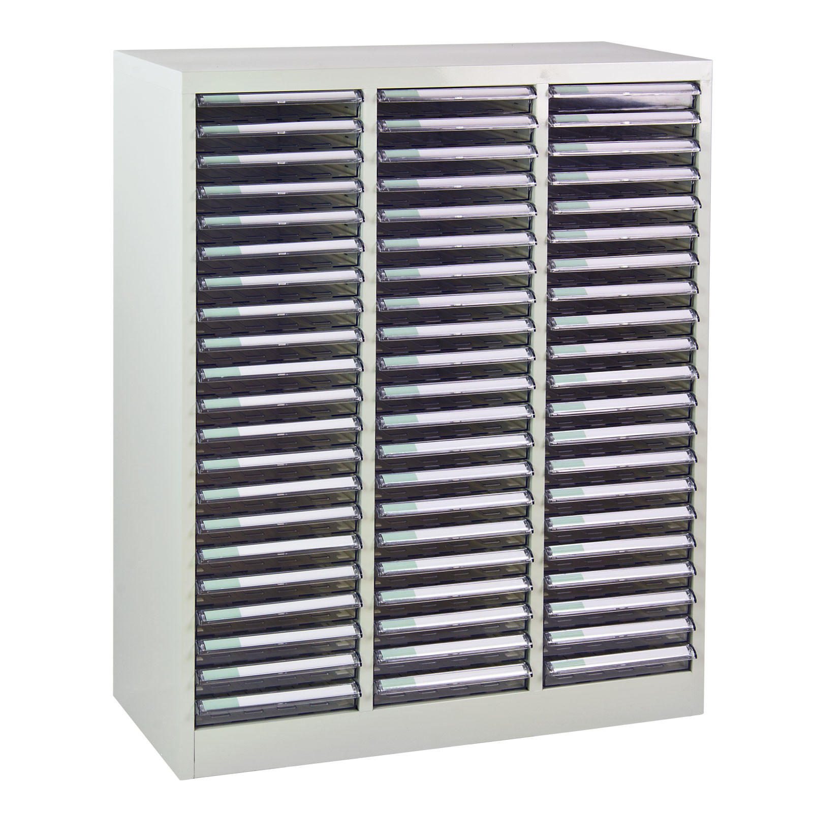 SCHUBLADENCONTAINER Kobra mit 63 Schubladen 88x80x35cm Lichtgrau - Grau, Kunststoff/Metall (80/88/35cm) - PROREGAL