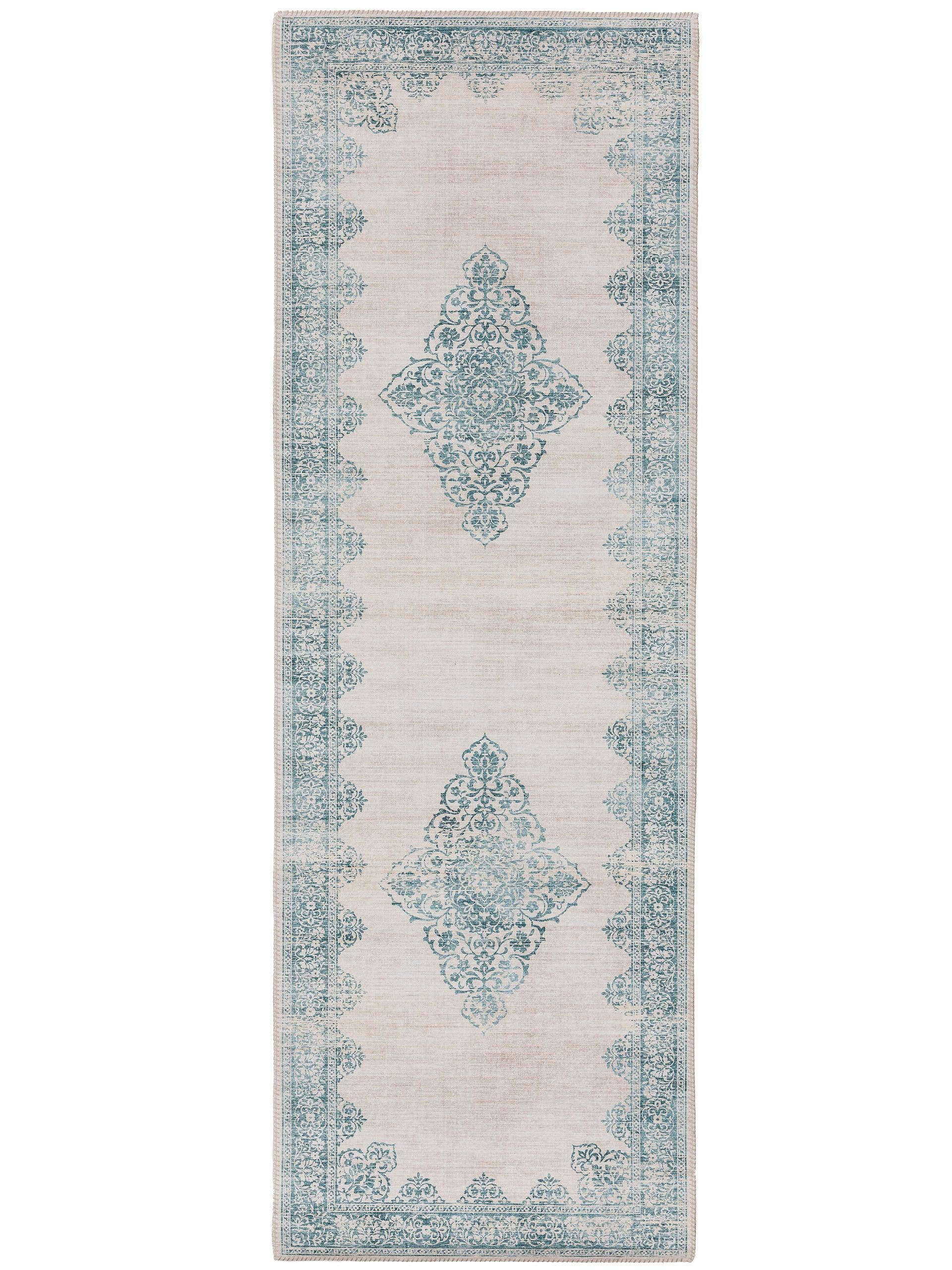 LÄUFER Laury Türkis 80x240 cm - Türkis, Textil (80/240cm) - benuta Pop
