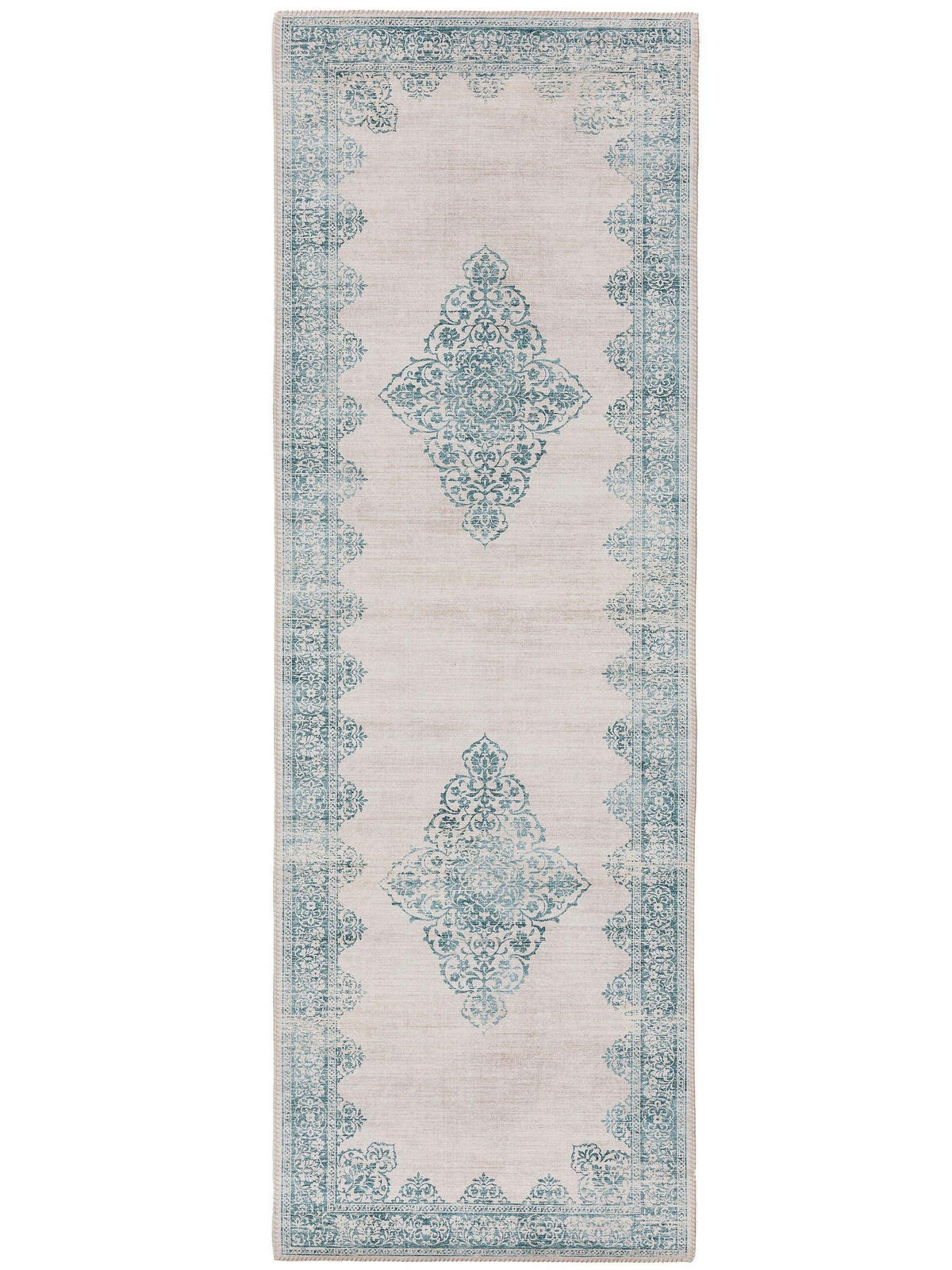 LÄUFER Laury Türkis 80x240 cm - Türkis, Textil (80/240cm) - benuta Pop
