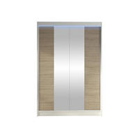 SCHWEBETÜRENSCHRANK Lino II mit RGB LED Beleuchtung - Weiß/Sonoma Eiche, Holzwerkstoff/Metall (120/200/58cm) - MIRJAN24
