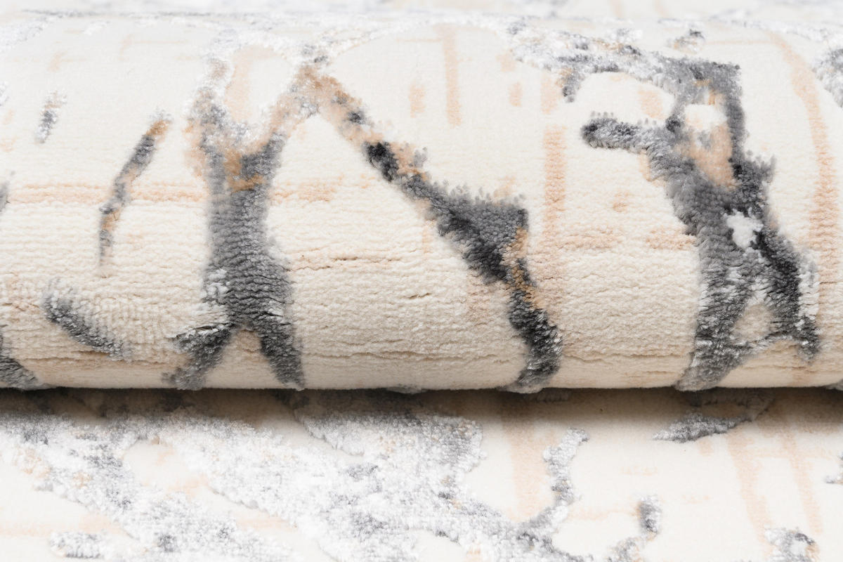 TEPPICH HERA Creme Grau 120/170 cm - Creme/Grau, Textil (120/170cm) - Tapiso