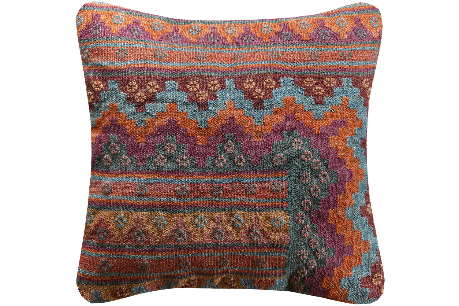 KELIM-KISSEN Mehrfarbig 50/50 cm Schurwolle - Multicolor, Textil (50/50cm) - Looma