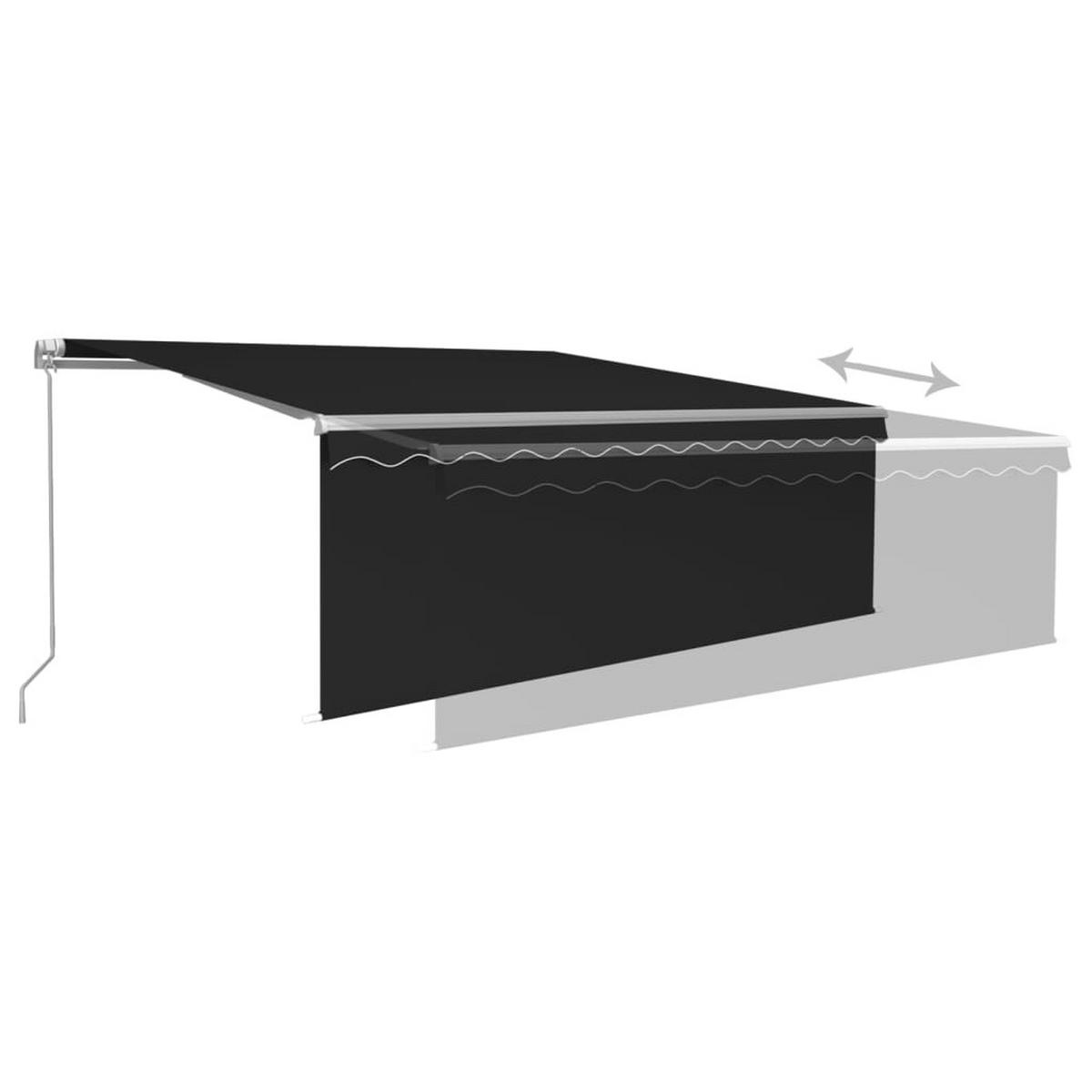 MARKISE Manuell Einziehbar mit Rollo 4,5x3 m Anthrazit - Anthrazit, Metall (500/1/450cm) - furnicato