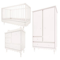 SOBA ZA BEBE 3-dijelniBabushka Bijeli - bijela, drvni materijal (145/99/75cm) - Petits-meubles