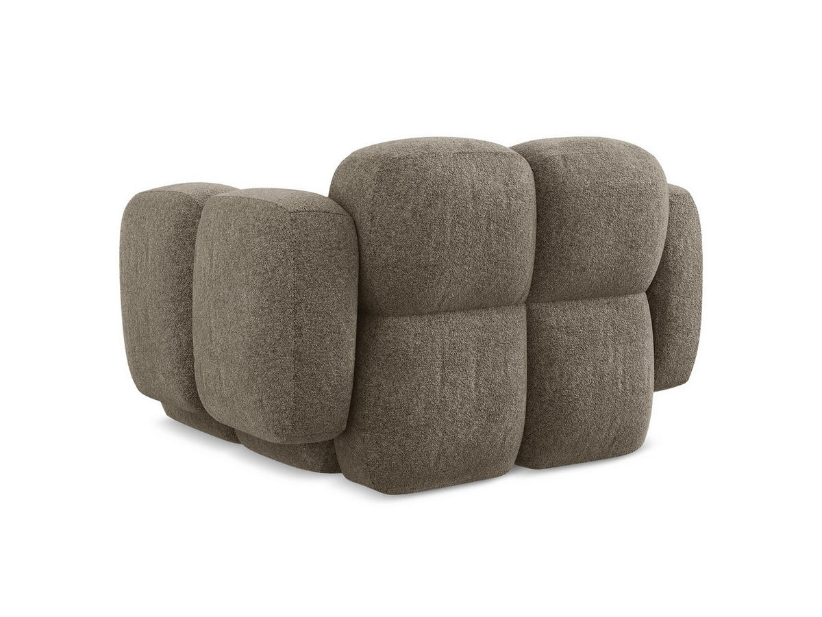 SESSEL Chenille Stoff - Schwarz/Olivgrün, Holzwerkstoff/Kunststoff (120/72/115cm) - Makamii
