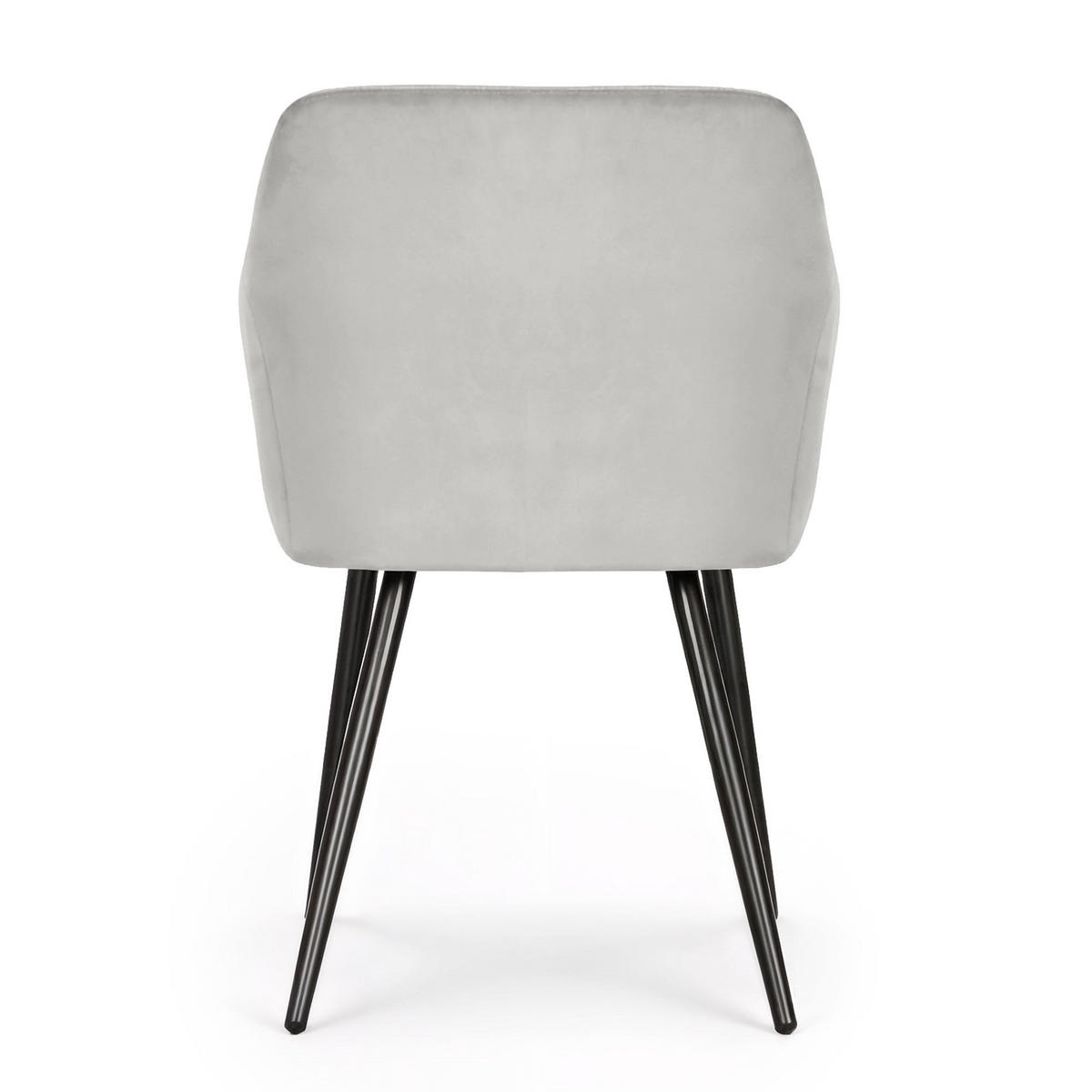 POLSTERSTUHL 6er Set, Metallbeine Grau, Schwarz 54,5/83/58 - Schwarz/Grau, Textil (55/83/58cm) - RAUMHIRSCH FURNITURE