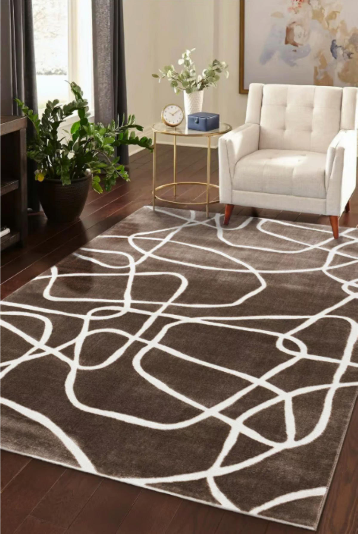 TEPPICH modern Flachgewebe MOTI Braun 120 x 170 cm - Braun, Textil (120/170cm) - Novatrend