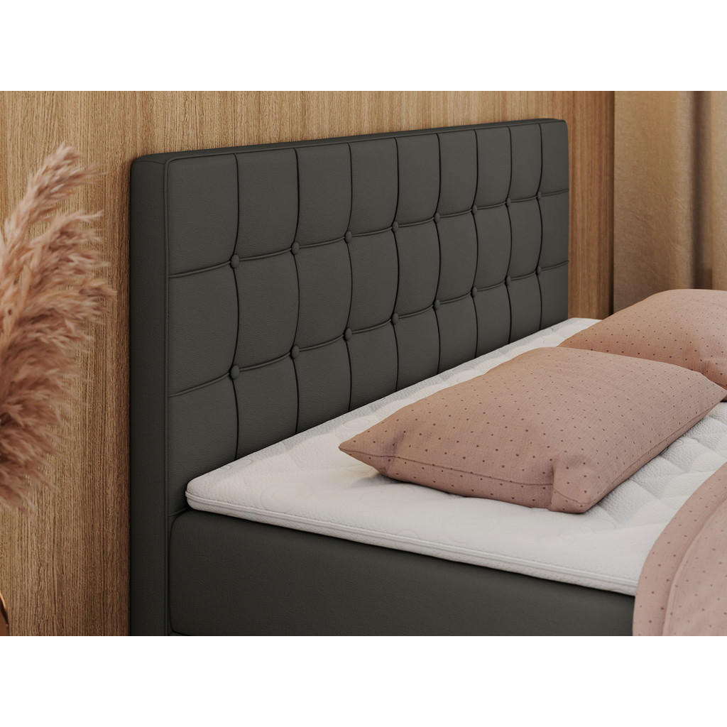 Thumbnail - MKS Boxbett, Dunkelgrau, Textil, 2-Sitzer, H3, Rechteckig, 160x200 cm, Schlafzimmer, Betten, Boxspringbetten