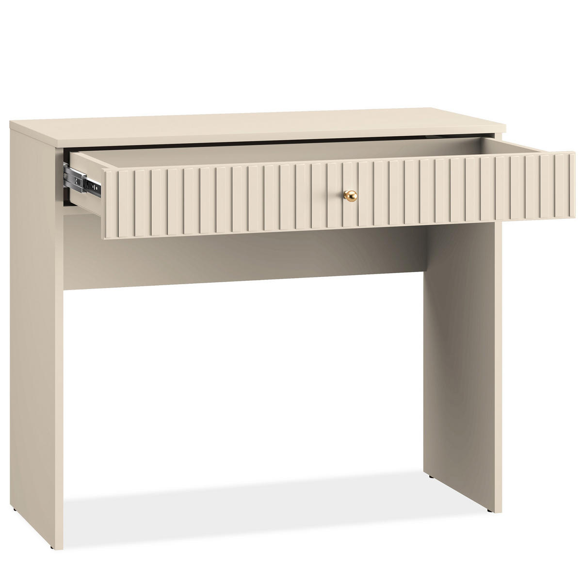 KONSOLENTISCH DROMA mit Schublade, Creme - Creme, Holz (40/92/78cm) - KONSIMO®