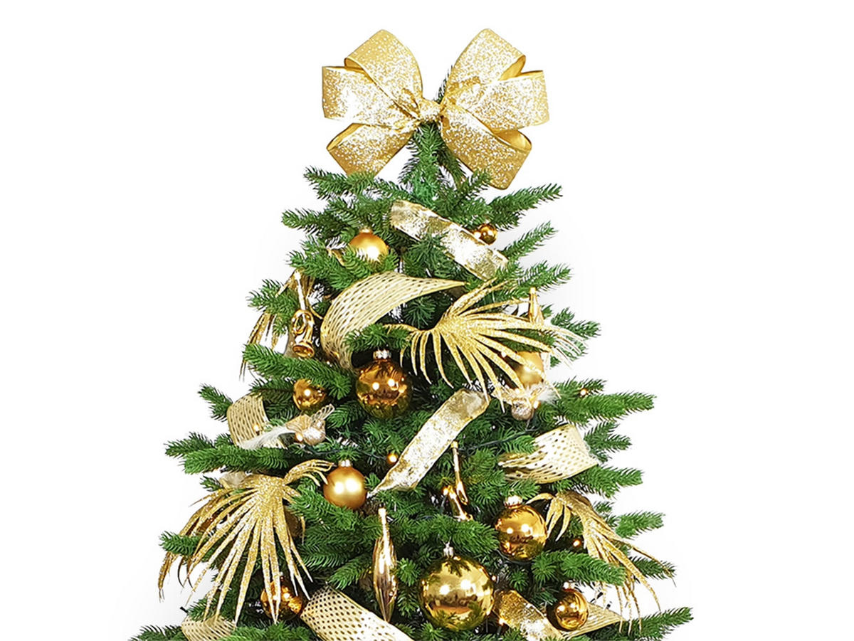 LAALU CHRISTBAUMKUGEL-SET 44 Stück Ornamenten: runde Goldmischung 4 und 6 cm - Goldfarben, Kunststoff (0.01/1/0.01cm) - LAALU