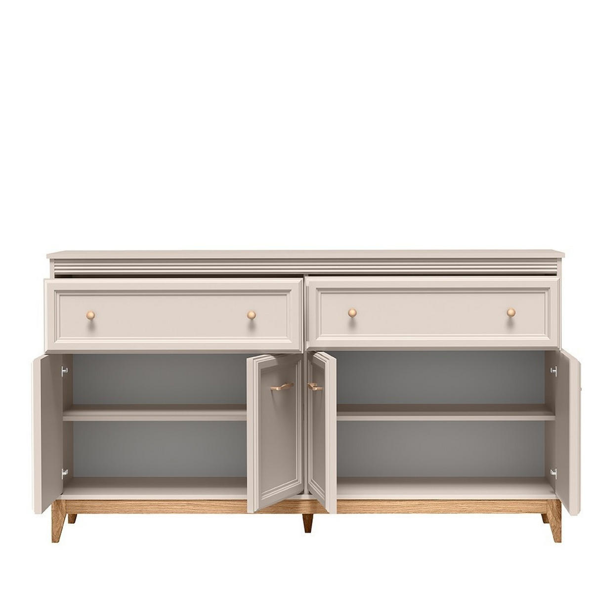KOMMODE CUNEO 179/100/40,5cm mit 2 Schubladen 4 Türen Kaschmir - Kaschmir, Holzwerkstoff (179/100/40.5cm) - MASSENO