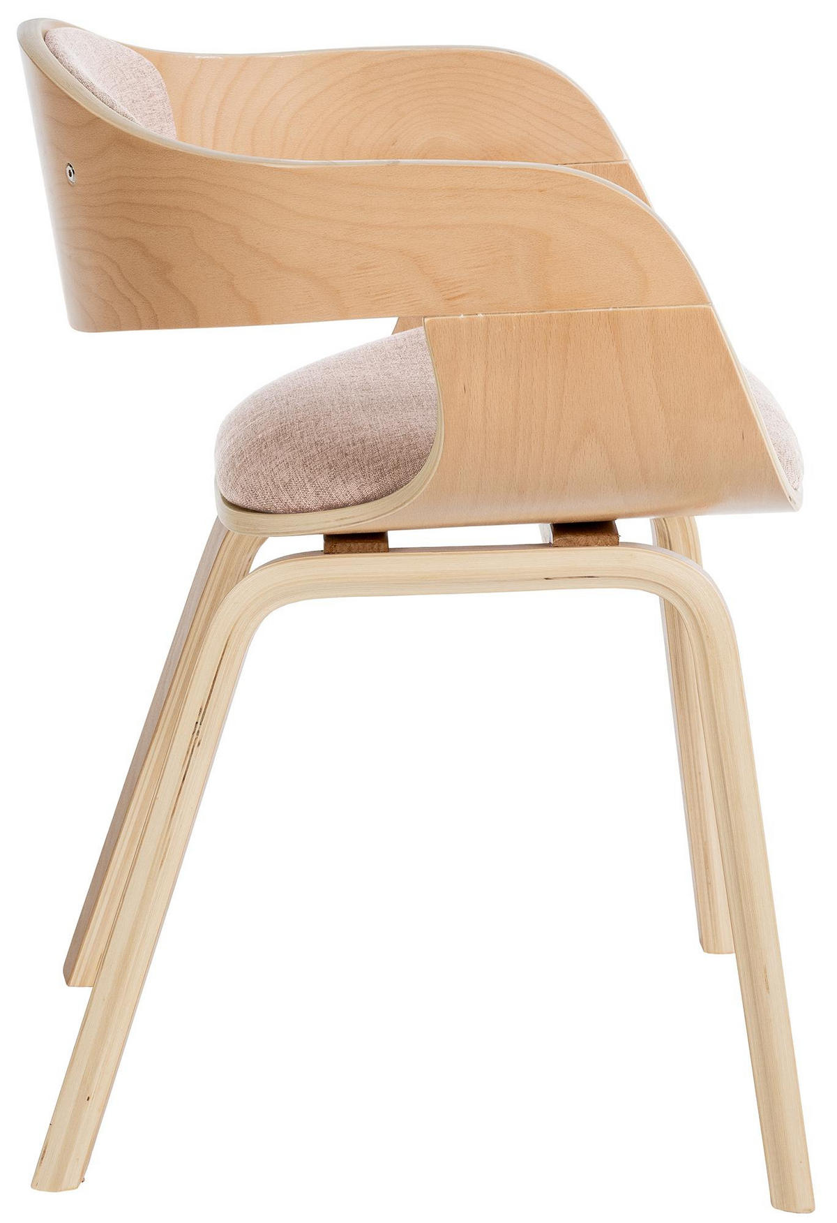 ARMLEHNENSTUHL 2er Set Stoff Natura/Creme - Eukalyptusholzfarben/Creme, Holz/Textil (49/73/46cm) - CLP