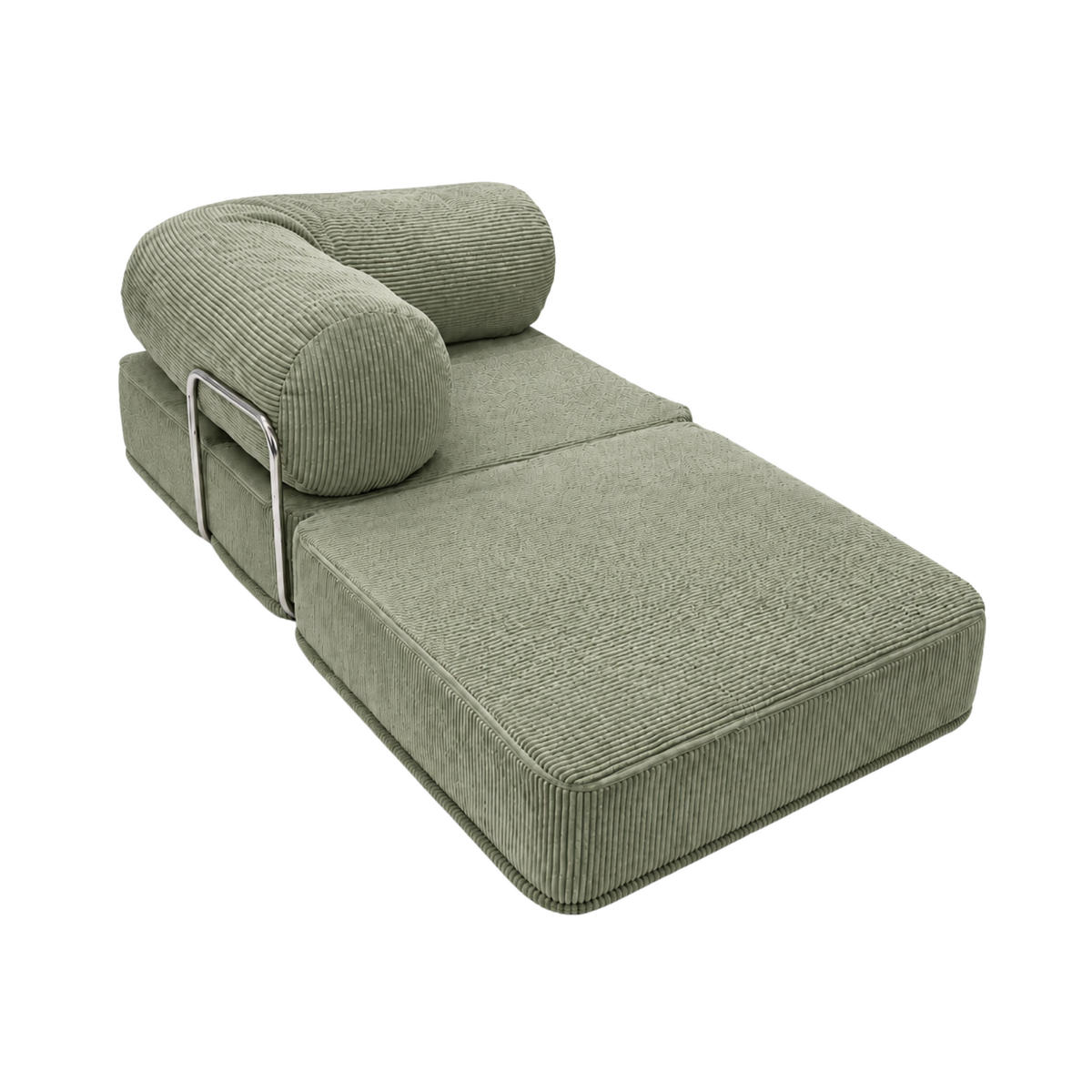 MINIMALISTISCHE Lounge Sitzgelegenheit aus Cord Olivgrün - Olivgrün, Textil (100/70/100cm) - SURB