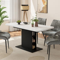 ROZKLÁDACÍ JÍDELNÍ STŮL Fenaro Bílá/černá - bílá/černá, kompozitní dřevo (80/120/77.3cm) - Vicco