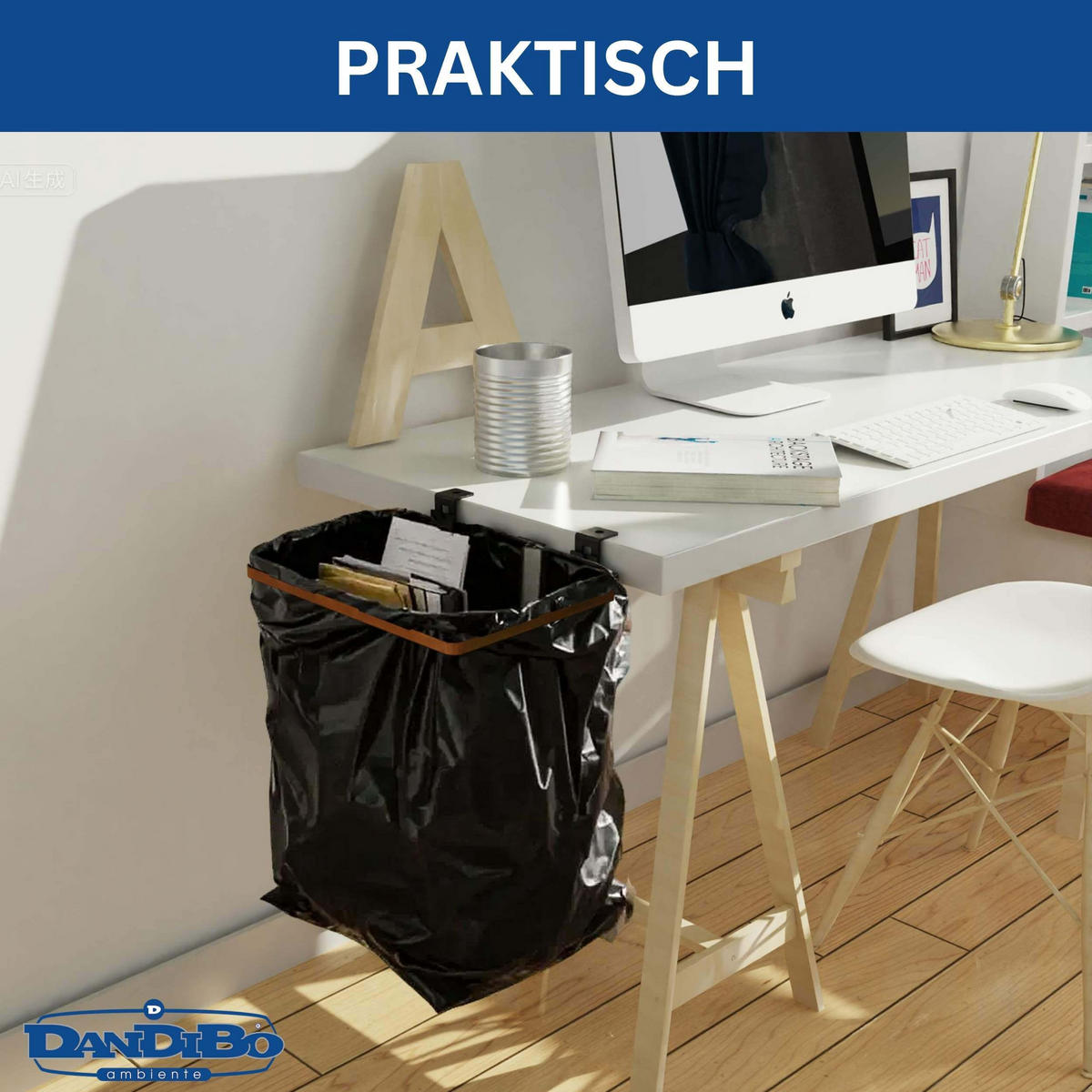 PFANDFLASCHEN Sammelbehälter Behälter Flaschensammler Müllsackhalter Pfandbehälter - Schwarz, Metall (23/7/31cm) - DanDiBo