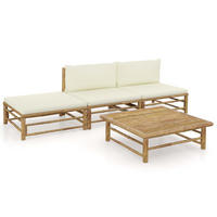 GARTENSET Revord 4-teilig - Weiß, Naturmaterialien - Nettlife