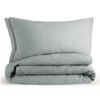 BETTWÄSCHE Musselin, 100% Baumwolle, 2x 135/200 cm & 2x 40/80 cm, Blau - Blau, Textil (135/200cm) - Blumtal