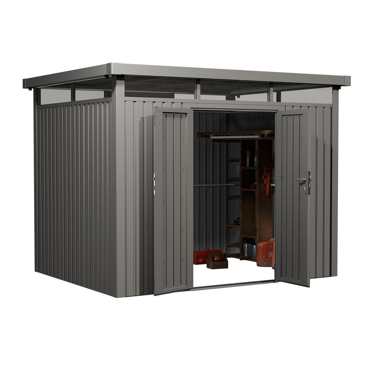 GERÄTEHAUS Luzern Pro Taupe - Taupe, Metall (294/222/230cm) - Juskys
