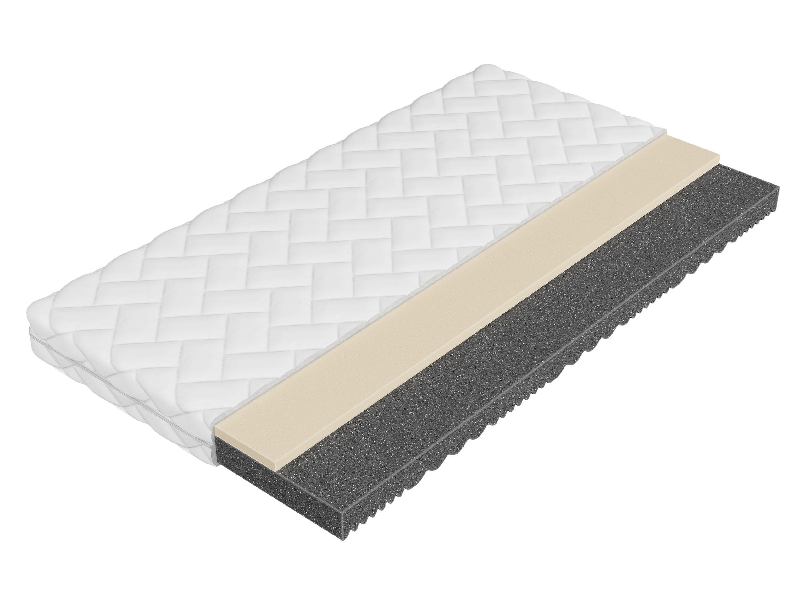 KOMFORTSCHAUMMATRATZE Uno 13 cm - Weiß, Textil (120/200cm) - MIRJAN24