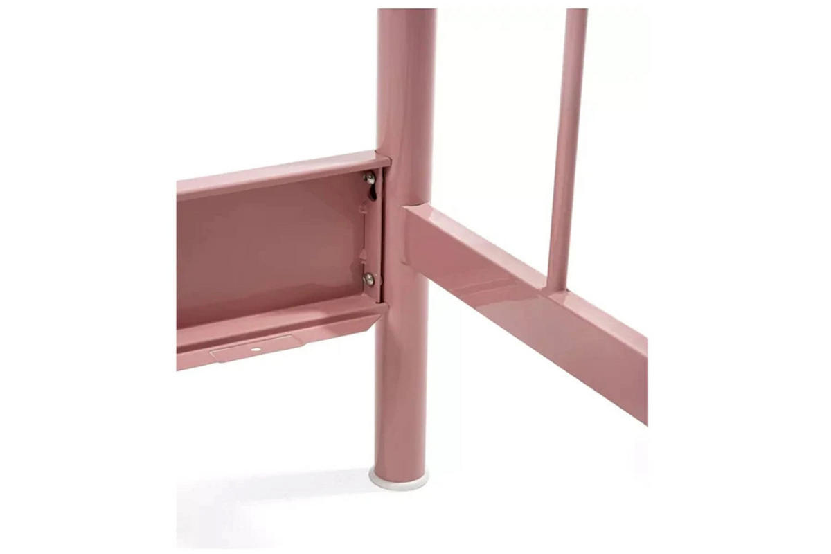 METALLBETT Maya / 90 x 200 cm / pink - Rosa, Metall (90/200cm) - BED BOX