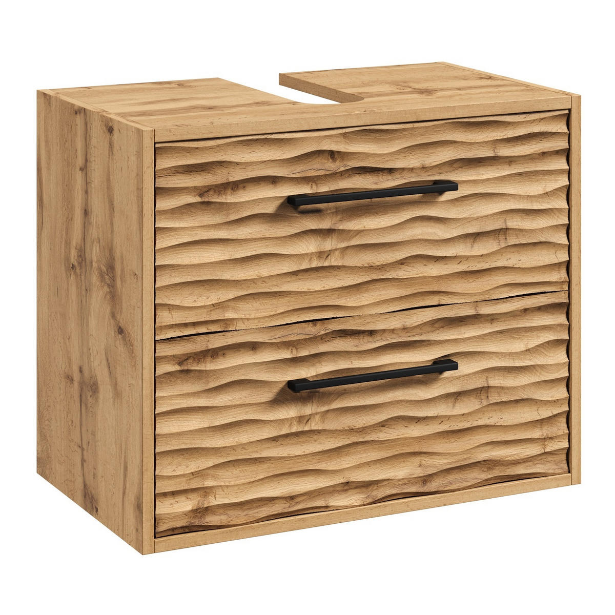 WASCHBECKENUNTERSCHRANK Etna 2 Schubladen Eiche - 60 x 35 x 50 cm - Eichefarben, Holz (60/50/35cm) - Badplaats