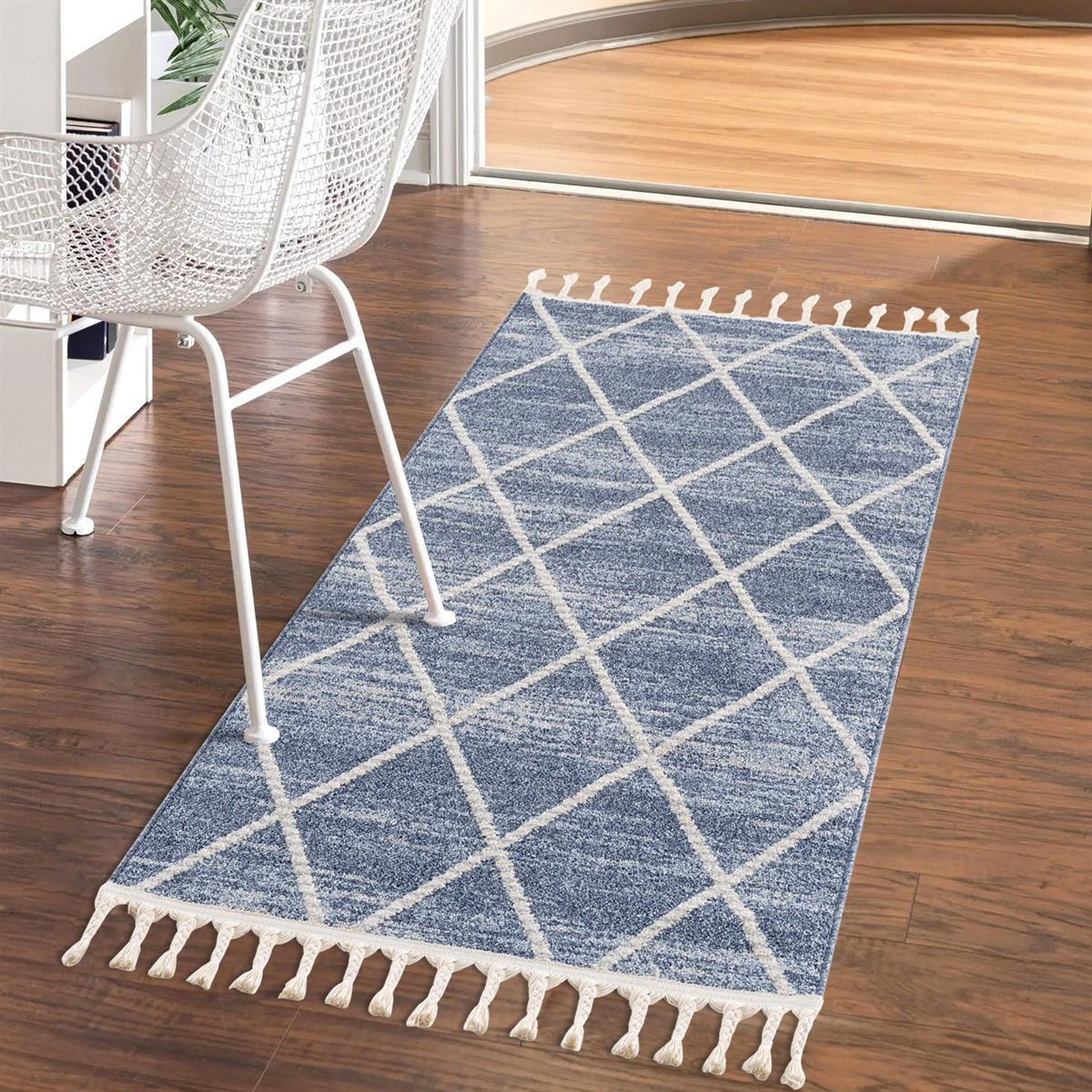 KURZFLOR-TEPPICH Art 2646 Blau 80x300 cm - Blau, Textil (80/300cm) - carpet city