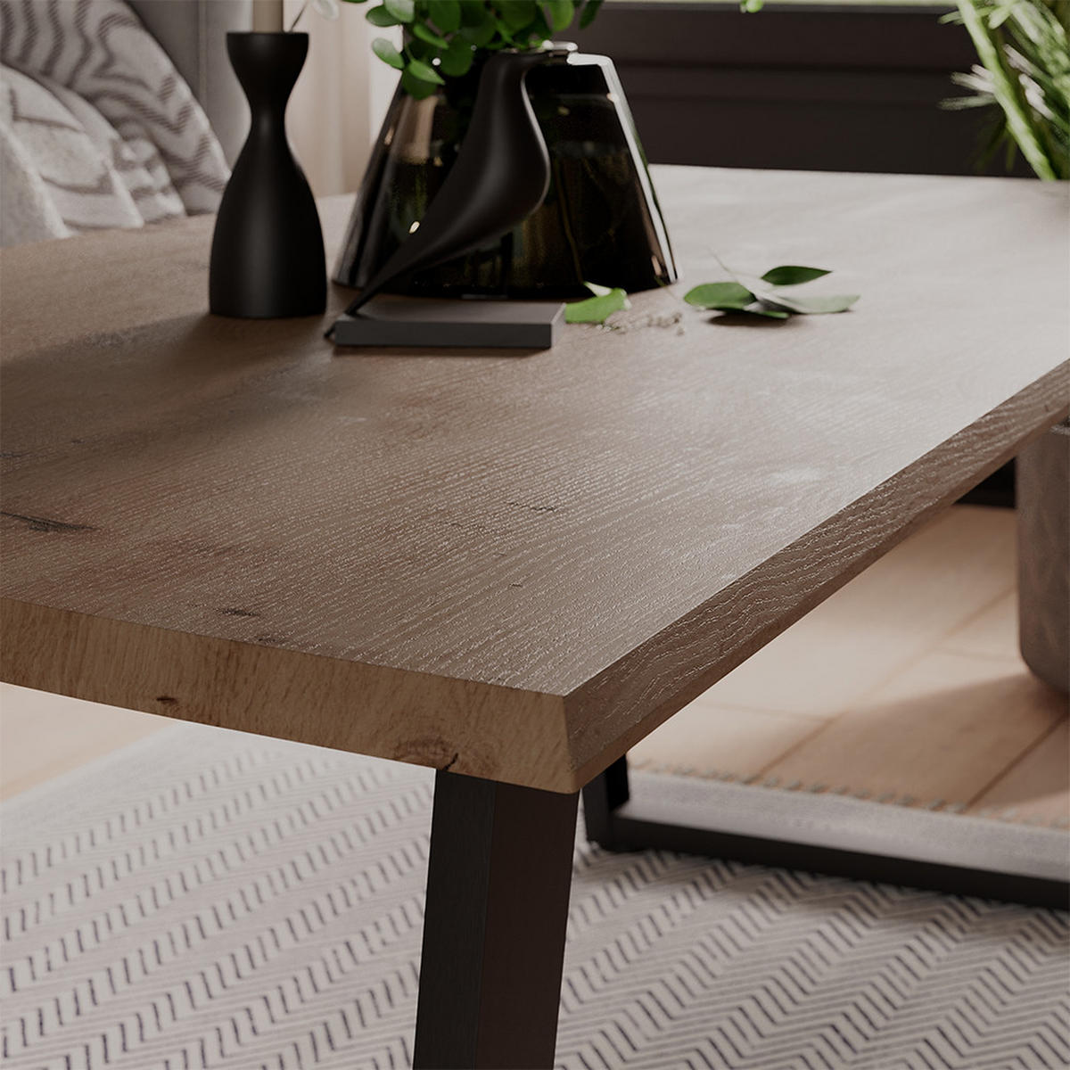 COUCHTISCH Yan Artisan 120 x 60 cm - Hellgrau, Holzwerkstoff (60/120/40cm) - Vicco