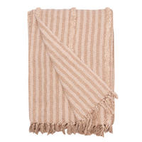 DECKE Streifen 130x180 cm, 100% Baumwolle, Natur - Naturfarben, Textil (130/180cm) - Au Maison