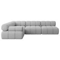 ECKSOFA modulares Sofa Mende-L2 - 285x190x70 cm Hellgrau Bouclé - Hellgrau, Holzwerkstoff/Textil (285/190cm) - ALTDECOR
