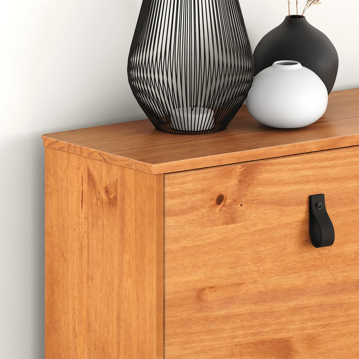 SCHUHKIPPER MIKKA Eiche - Eichefarben, Holz (107/92/25cm) - IDIMEX