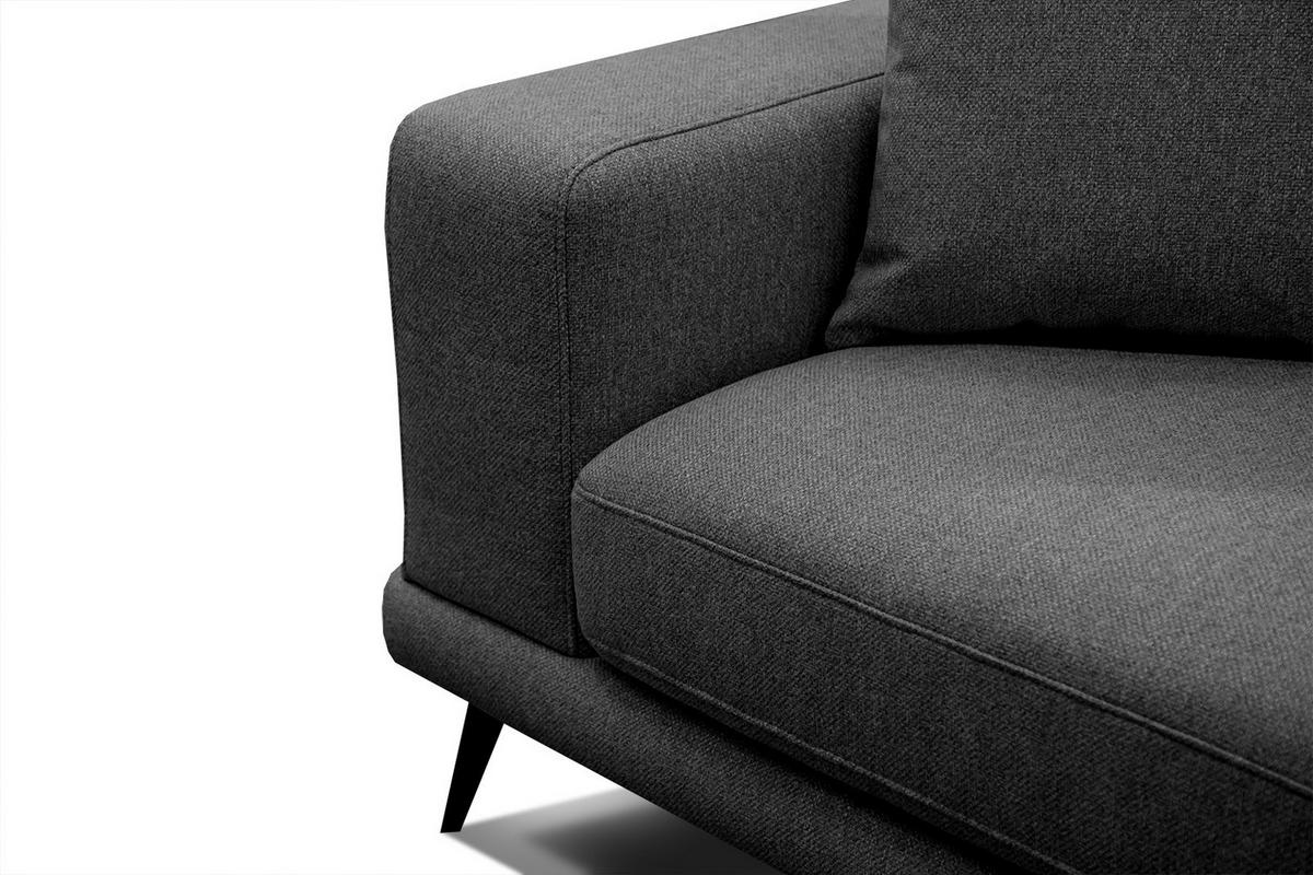 SOFA MEDIOLANE 3-Sitzer, schwarz - Schwarz, Holzwerkstoff/Textil (233/87/96cm) - Courtois Laville