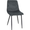 STUHL Samt dunkelgrau - Dunkelgrau/Schwarz, Textil/Metall (45/83/57cm) - CLP