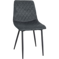 STUHL Samt dunkelgrau - Dunkelgrau/Schwarz, Textil/Metall (45/83/57cm) - CLP