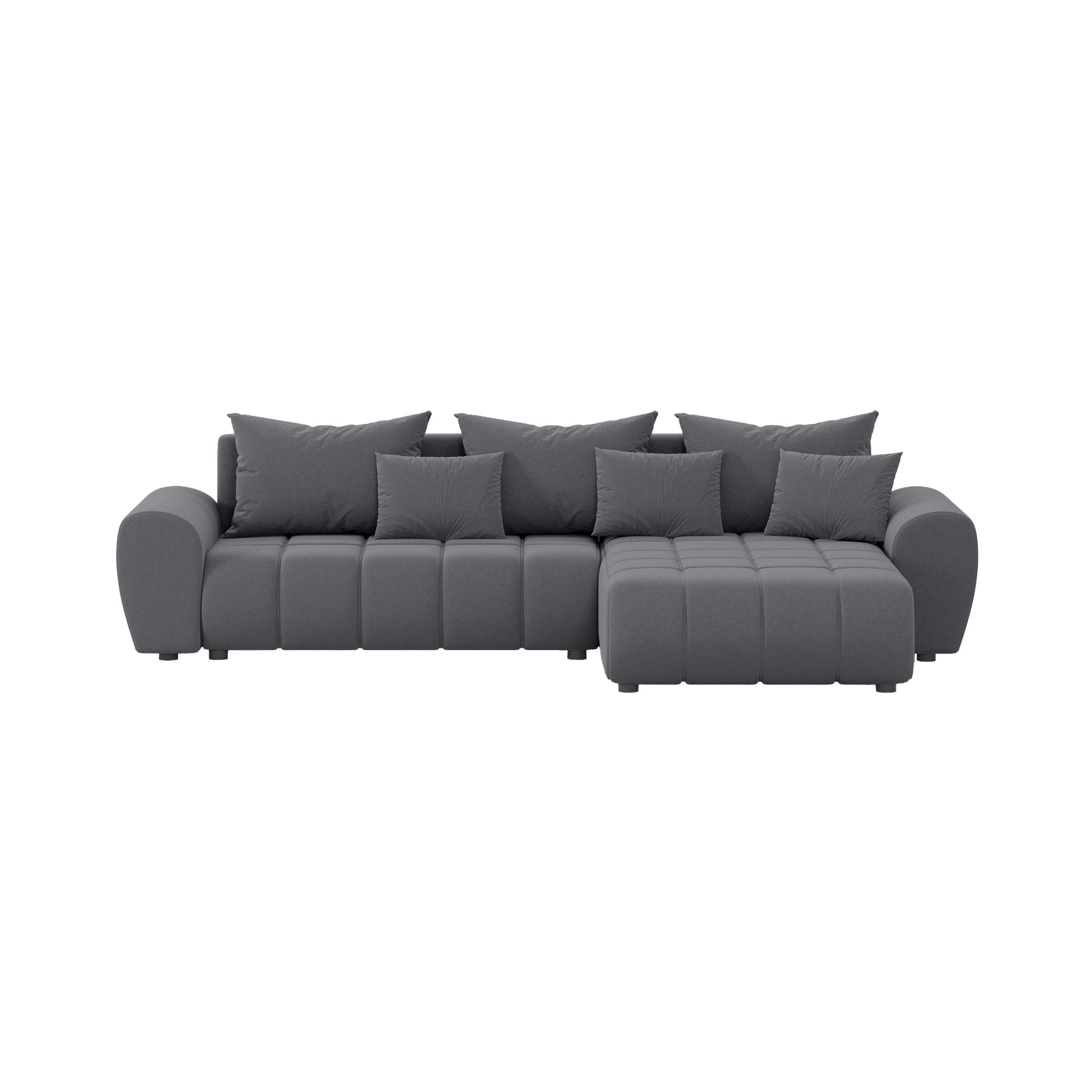 ECKSOFA Eide L mit Schlaffunktion, Graphit - Graphitfarben, Textil (294/180cm) - Fedve