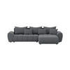 ECKSOFA Eide L mit Schlaffunktion, Graphit - Graphitfarben, Textil (294/180cm) - Fedve