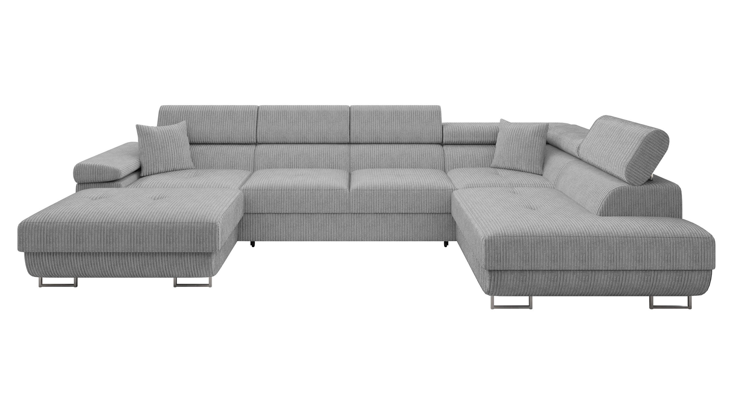 Mirjan24 Wohnlandschaft Grau 203x90x346 cm