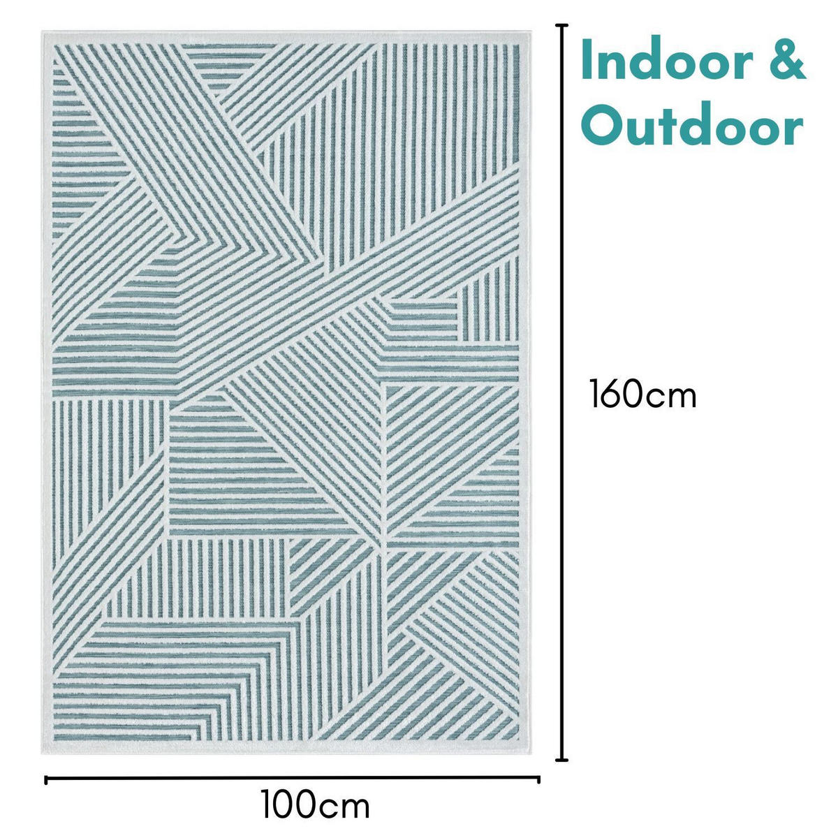 OUTDOORTEPPICH Audrey II Petrol,Creme,Mintgrün 100/160 cm - Petrol, Textil (100/160cm) - My-Rug
