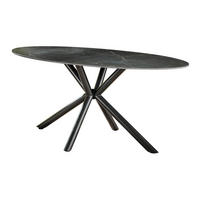 ESSTISCH Ovaca Schwarz 90/180/76 cm - Schwarz, Keramik (90/180/76cm) - Hoyz Collection